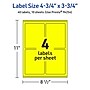 Avery Laser/Inkjet Rectangle Multipurpose Labels, 4.75" x 3.75", Neon Yellow, 40/Pack (94254)~#|#~5ACB1297-D4C8-45B5-91D99AF63F5AAB70_sc7