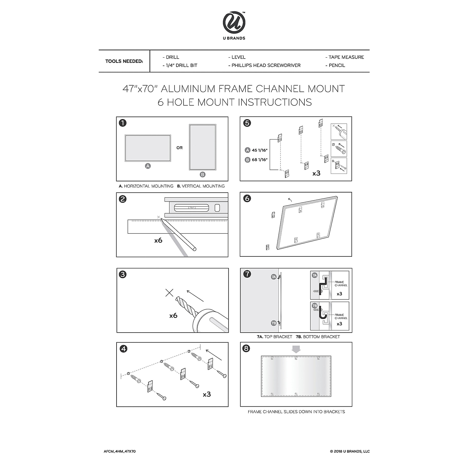 U Brands Basics Plus Steel Dry-Erase Whiteboard Aluminum Frame 4' x 6' 073U00-01 - Picture 7 of 7