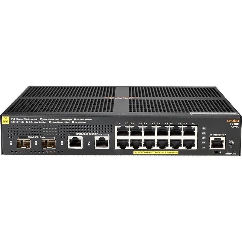Aruba 2930F 16-Port Gigabit Ethernet Managed Switch, Black (JL693A#ABA) image 1