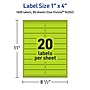 Avery Printable Rectangle Multipurpose Labels, 1" x 4", Bright Green, 1600/Box (94202)~#|#~5ADA2538-A59F-44C2-8330D0F2FB298E26_sc7