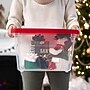 Iris Holiday Small Stackable Plastic Storage Box, 9.5" x 12" x 15", 19 Qt., Clear/Red, 4/Pack (500533)~#|#~5AE069FF-141B-4C9E-83860ED272DF2B28_sc7