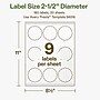 Avery Hemp Round Scalloped Laser/Inkjet Multipurpose Labels, 2.5" Dia, Off-White (180/Pack)~#|#~5AE3C793-1D5E-4F71-8A0ACBBEF972F37C_sc7