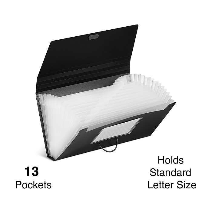 Staples Moisture Resistant Plastic Accordion Files, 13-Pocket