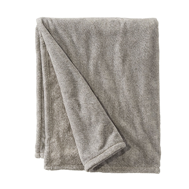 L.L.Bean Wicked Plush Throw, Charcoal Heather, Extra Large (1000095139) image 1