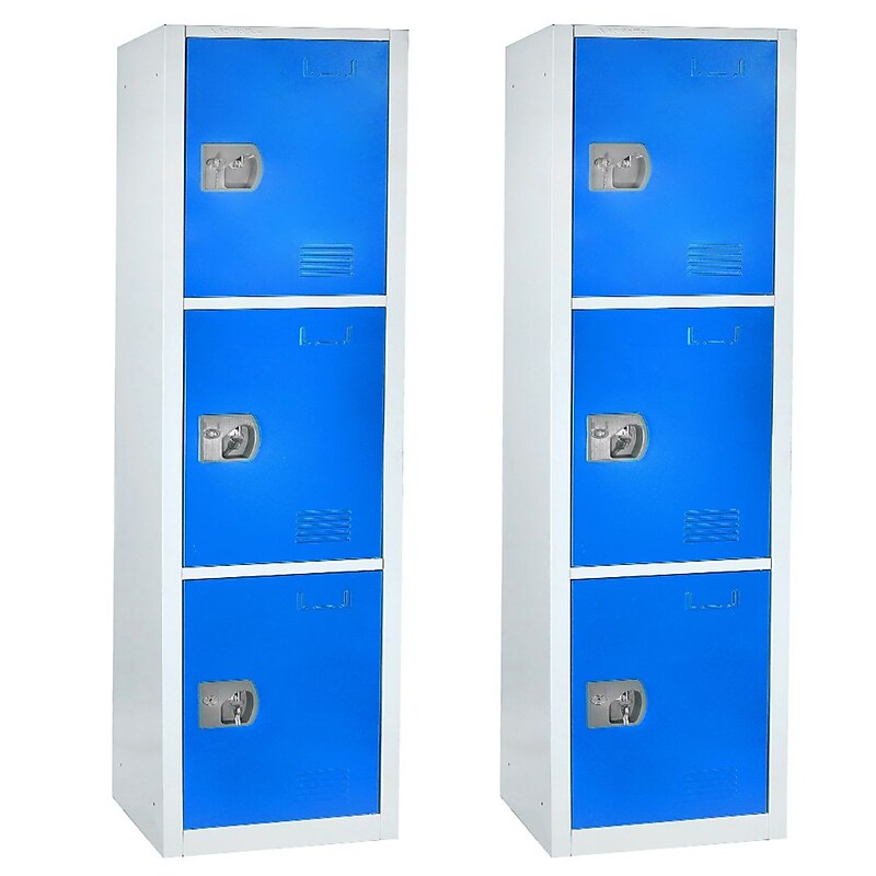 AdirOffice 72'' 3-Tier Blue Storage Locker, 2/Pack (629-203-BLU-2PK) image 1
