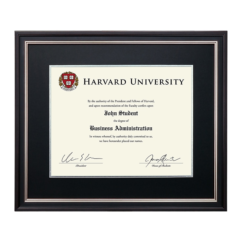 Excello Global Products 11" x 14" Composite Wood Photo/Document Frame, Black/Silver/Red (EGP-HD-0383A) image 1