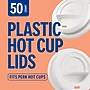 Perk Plastic Hot Cup Lids, 50 Count Disposable Coffee Cup Lids for 10–16 Oz Paper Hot Cups, White~#|#~5B046299-6FCE-452B-BC2F5A497163CDB5_sc7