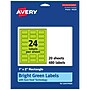 Avery Laser/Inkjet Multipurpose Rectangle Labels, 1" x 2", Bright Green, 480/Pack (94220)~#|#~5B0B4F5B-4853-4A9D-B3C6553E43B8A6BC_sc7