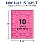 Avery Laser/Inkjet Cigar Multipurpose Labels, 1.5" x 3.5", Bright Pink, 100/Pack (94122)~#|#~5B0ED706-8048-4051-9F4C5083114717DC_sc7