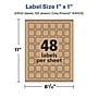 Avery Square Labels, 1" x 1", Kraft Brown, 2,400 Labels/Box (94103)~#|#~5B110A23-D430-4338-AD30E2052E1B189E_sc7