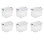Sterilite 25 Quart Latching Storage Bin with Lid, Plastic, White, 6/Carton (14958006CT)~#|#~5B16980A-763F-44D4-A9412013C9CAFB0D_sc7