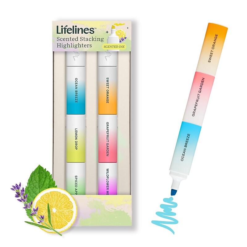 Lifelines Assorted Highlighters, Chisel Tip, Multicolor, 2/Pack (11-2509) image 1