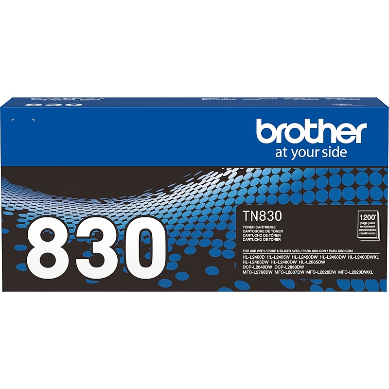 Brother TN830 Standard Yield Black Toner Cartridge, print up to 1,200 pages image 1