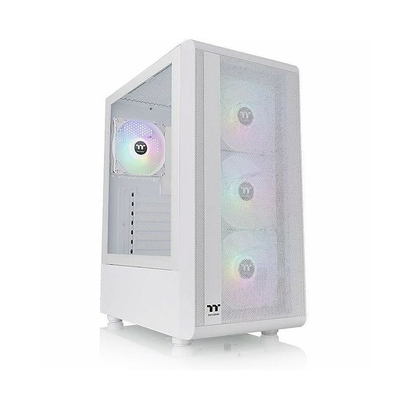 Thermaltake S200 Plus TG ARGB Mid Tower Gaming Computer Case, White (CA-1X2-00M6WN-01) image 1