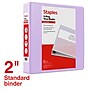 Staples Heavy Duty 2" 3-Ring View Binder, D-Ring, Light Purple (ST63093)~#|#~5B1FA518-ED19-40EA-BB09DD19C5724B4F_sc7