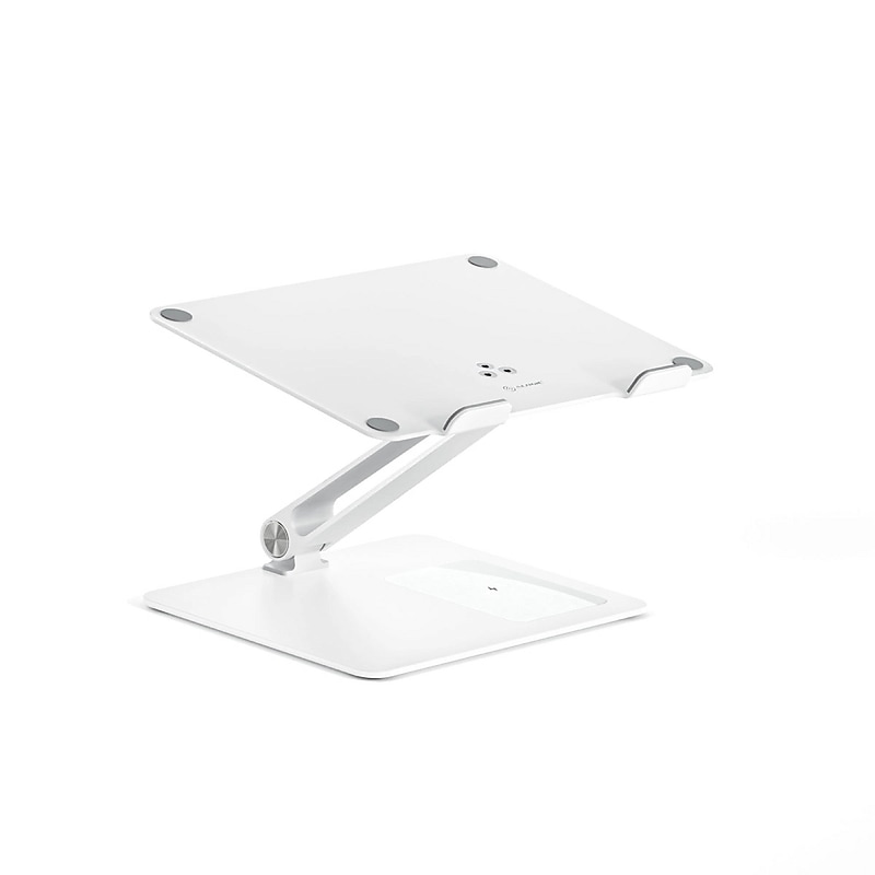 Alogic Elite Power 11" x 11" Aluminum Adjustable Laptop Stand with Wireless Charger, White (EPLSWCWH) image 1