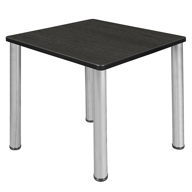 Regency Kee Square Laminate Breakroom Table, 30"D x 30"W, Ash Grey/Chrome (TB3030AGBPCM) image 1