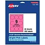 Avery Round Scalloped Laser/Inkjet Multipurpose Labels, 2.5" Dia, Bright Pink (360/Box)~#|#~5B355B4E-60A6-46DF-9A756963855B4B58_sc7