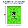 Avery Circle Multipurpose Labels, 1-5/8" Dia., Neon Green, 800/Pack (94507)~#|#~5B42B8DC-1537-4D7B-80477EC4E117DE1A_sc7