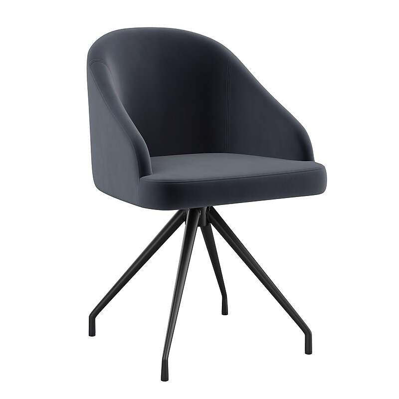 Martha Stewart Sora Fabric Swivel Stationary Office Chair, Gray/Oil Rubbed Bronze (CH222119GYBK) image 1