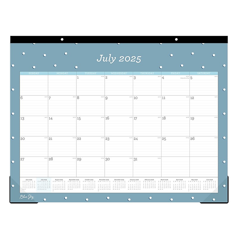 2025-2026 Blue Sky Pippi Blue 22" x 17" Academic Monthly Wall Calendar, Blue (155399) image 1