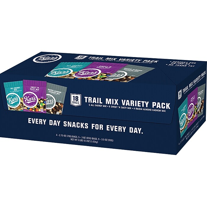 Kars Gluten-Free Variety Pack Trail Mix, 57.5 oz., 18 Bags/Box