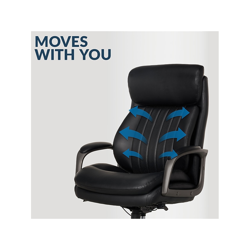 Chair with arrows showing adjustable back movement