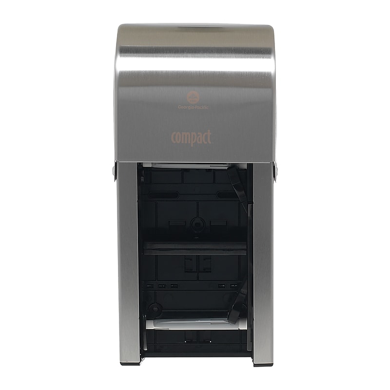 Compact 2-Roll Vertical Coreless Toilet Paper Dispenser by GP PRO, Stainless (56782) image 1
