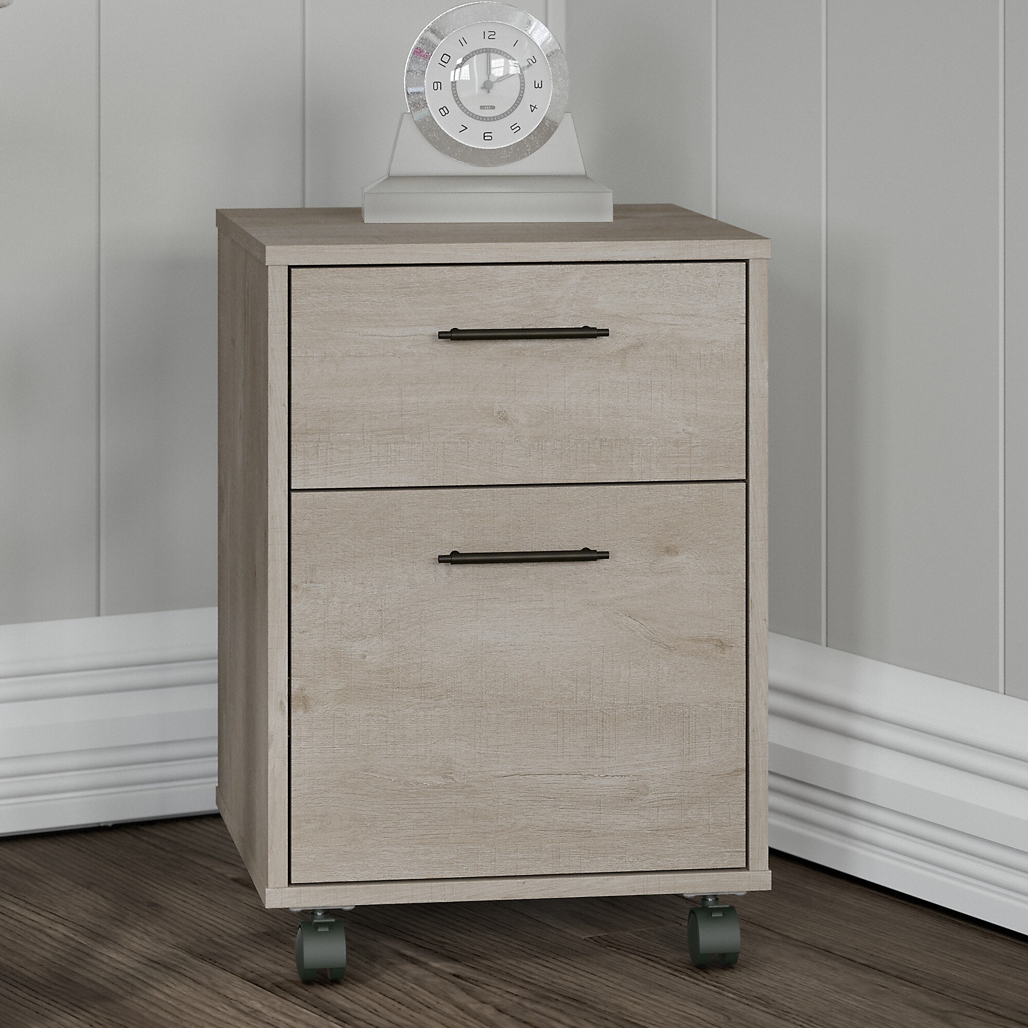 Bush Furniture 2-Drawer Mobile Vertical File Cabinet, Letter Size, 22.28″H x 15.51″W x 15.74″D, Washed Gray (KWF116WG-03) Sansujyuku sansujyuku.com