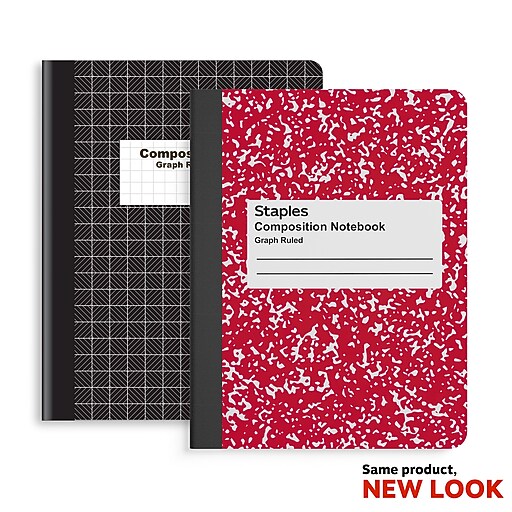 Staples® Composition Book, 7 1/2" x 9 3/4", 5" x 5" GraphRuled, 80