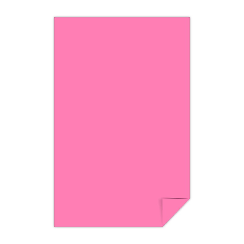 Astrobrights 11" x 17" Color Writing Paper, 24 lbs. Pulsar Pink, 500 Sheets/Ream, 2500 Sheets/Carton (21033/22623CT) image 1