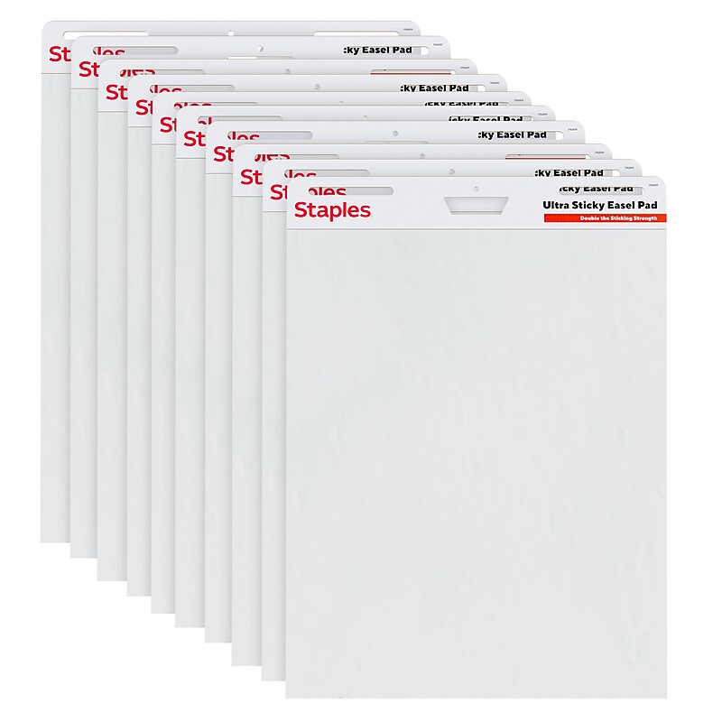 Staples Ultra Sticky Easel Pad, 25" x 30", 10 Sheets/Pad, 10 Pads/Carton (ST62839) image 1