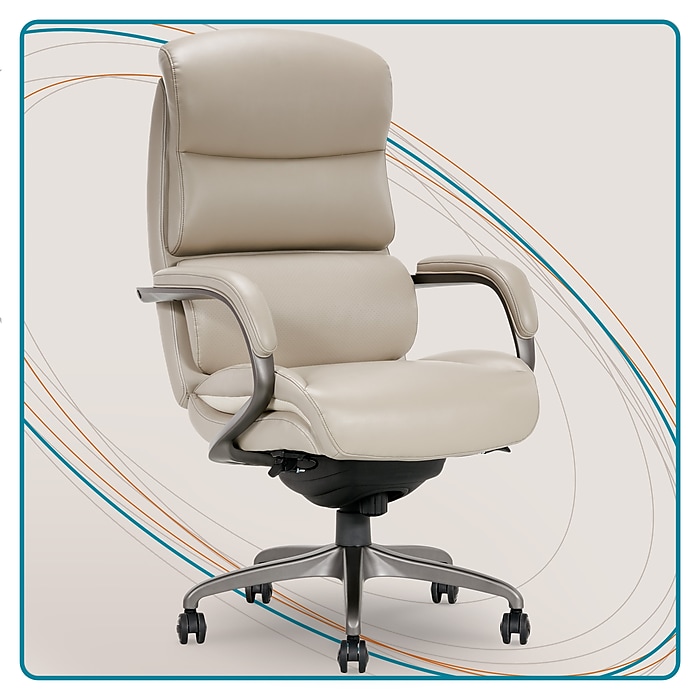 La-Z-Boy Aberdeen Bonded Leather Executive Chair, Beige La-Z-Boy Aberdeen Bonded Leather Executive Chair, Beige