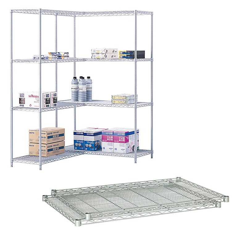 Safco Industrial Extra 2-Shelf Metal Shelf, 48.03", Metallic Gray (5293GR) image 1
