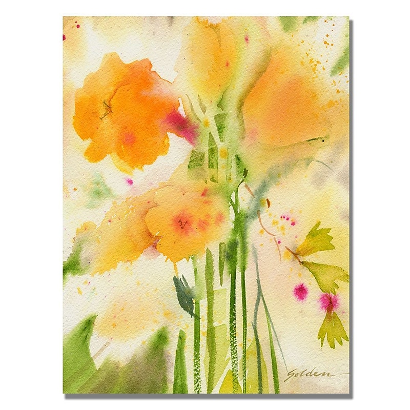 Trademark Fine Art Shelia Golden 'Orange Flowers' Canvas Art 18x24 Inches image 1