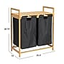 Household Essentials 2-Section Hamper with Lid, Bamboo, Black (HE1174)~#|#~5B8410AE-0D4D-4E46-8ECCF626B3CA8781_sc7