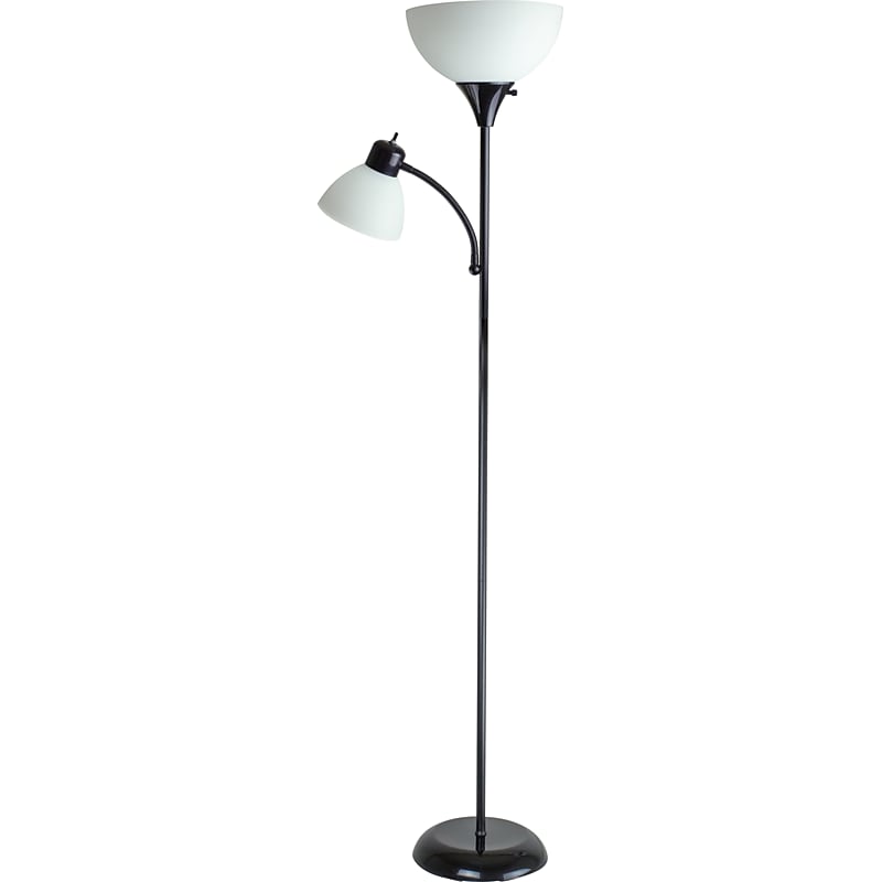 Newhouse Lighting William Double Mother-Son 71" Torchiere Floor Lamp, Black (NHFL-WI-BK) image 1