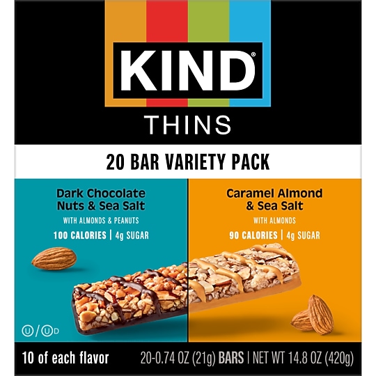 KIND Thins Gluten Free Nut Bar Variety Pack, 14.8 oz., 20 Bars/Box (41888)~#|#~5B95CD0D-B878-4166-AB4D11015C1C3247_sc7