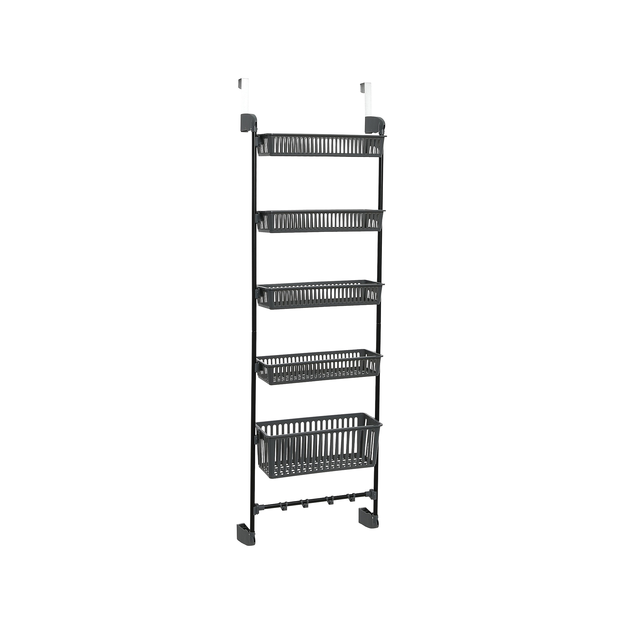 Household Essentials 5-Shelf Plastic Over-the-Door Storage Rack, 20″, Gray/Black (2192-1) Sansujyuku sansujyuku.com