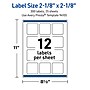 Avery Waterproof Square Laser Multipurpose Labels, 2-1/8" x 2-1/8", White, 300/Pack (19479399477)~#|#~5BA8E72B-70EA-4BAC-9B07765C5785F32A_sc7