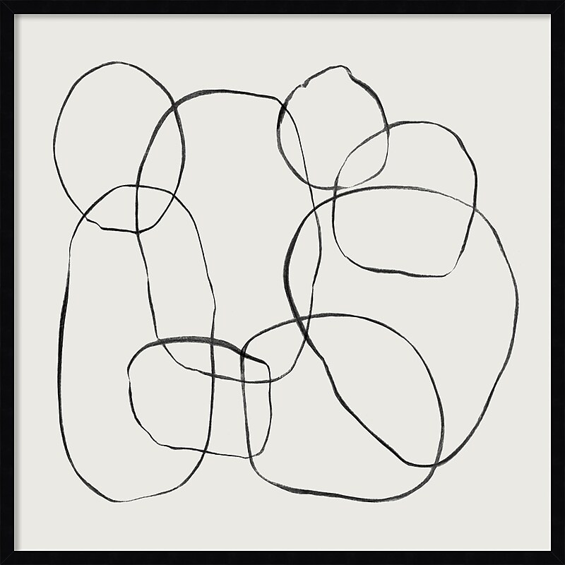 Amanti Art Dancing Circles by Teju Reval Wood Framed Wall Art Print, 33" x 33" (A42677159761) image 1
