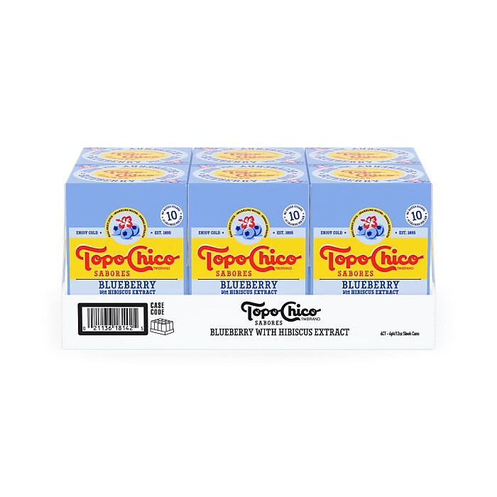 Topo Chico Sabores Blueberry Hibiscus Sparkling Water, 12 oz., 24