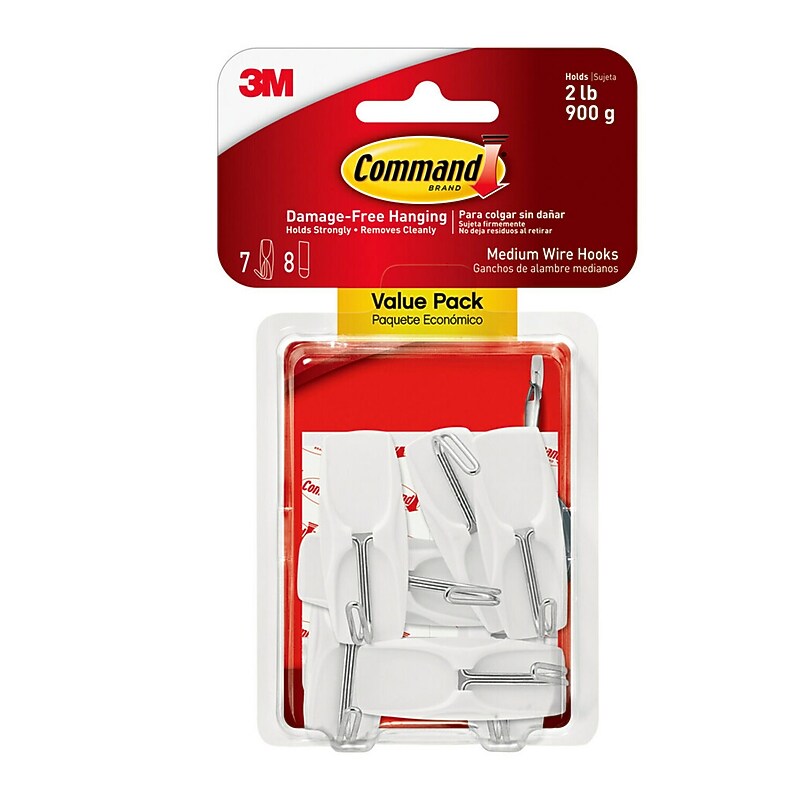 Command Damage Free Medium Hook, 2 lb, White, 7/pack (17065-VPES) image 1