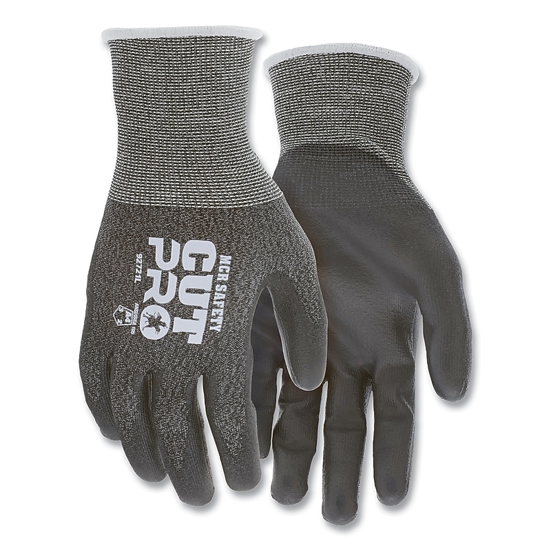 MCR Safety CutPro Polyurethane Coated Gloves, Small, 21-Gauge, ANSI Cut Level A4, Black, 12/Carton (92721S) image 1
