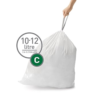Ninestars Nstb-3-30 Extra Strong White Trash Bag W Drawstring Closure 3 Gal 12 L 30 Count