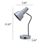Simple Designs Sleek Essentials LED Desk Lamp, 15.2", with USB Ports, Gray (LD1072-GRY)~#|#~5BC5A2AA-A372-42CD-AFB94BEE2E238CD8_sc7