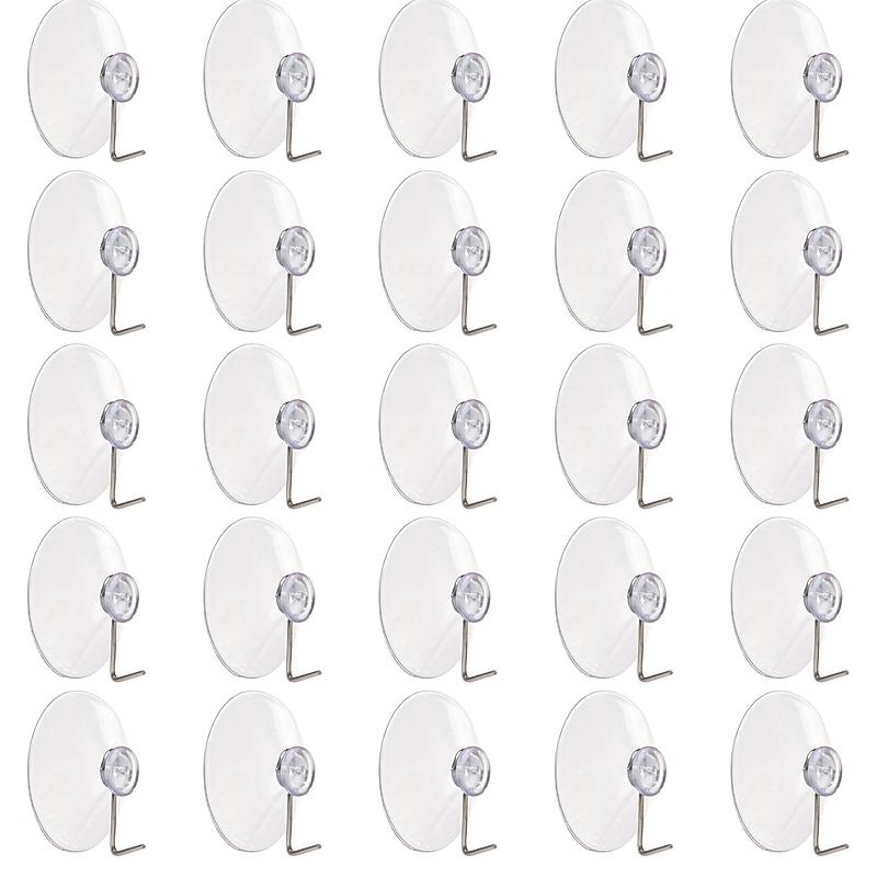 Excello Global Products 1.75"W Hooks, Clear, 25/Pack (SC-25PK) image 1