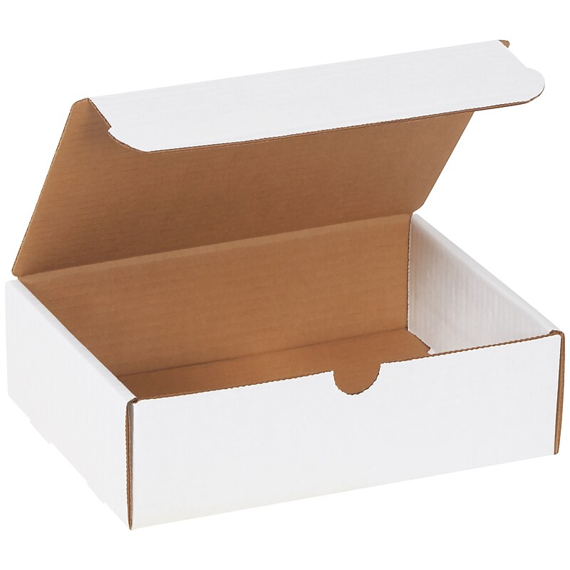 9" x 6 1/2" x 2 3/4" Corrugated Mailers, White, 50/Bundle image 1