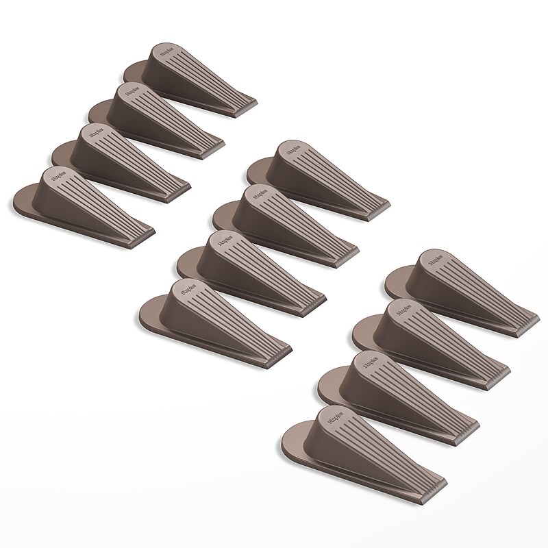 Staples Large Rubber Door Stops, Brown, 12/Pack (ST62712-12PK) image 1