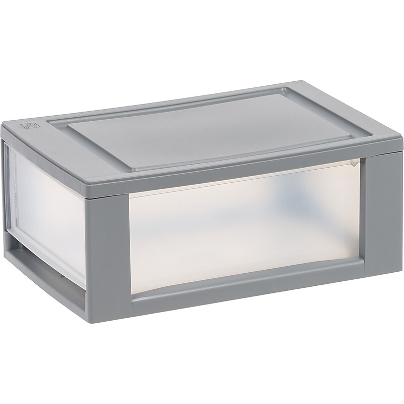 Iris Mini Storage Drawer, Gray/Translucent White (500221) image 1